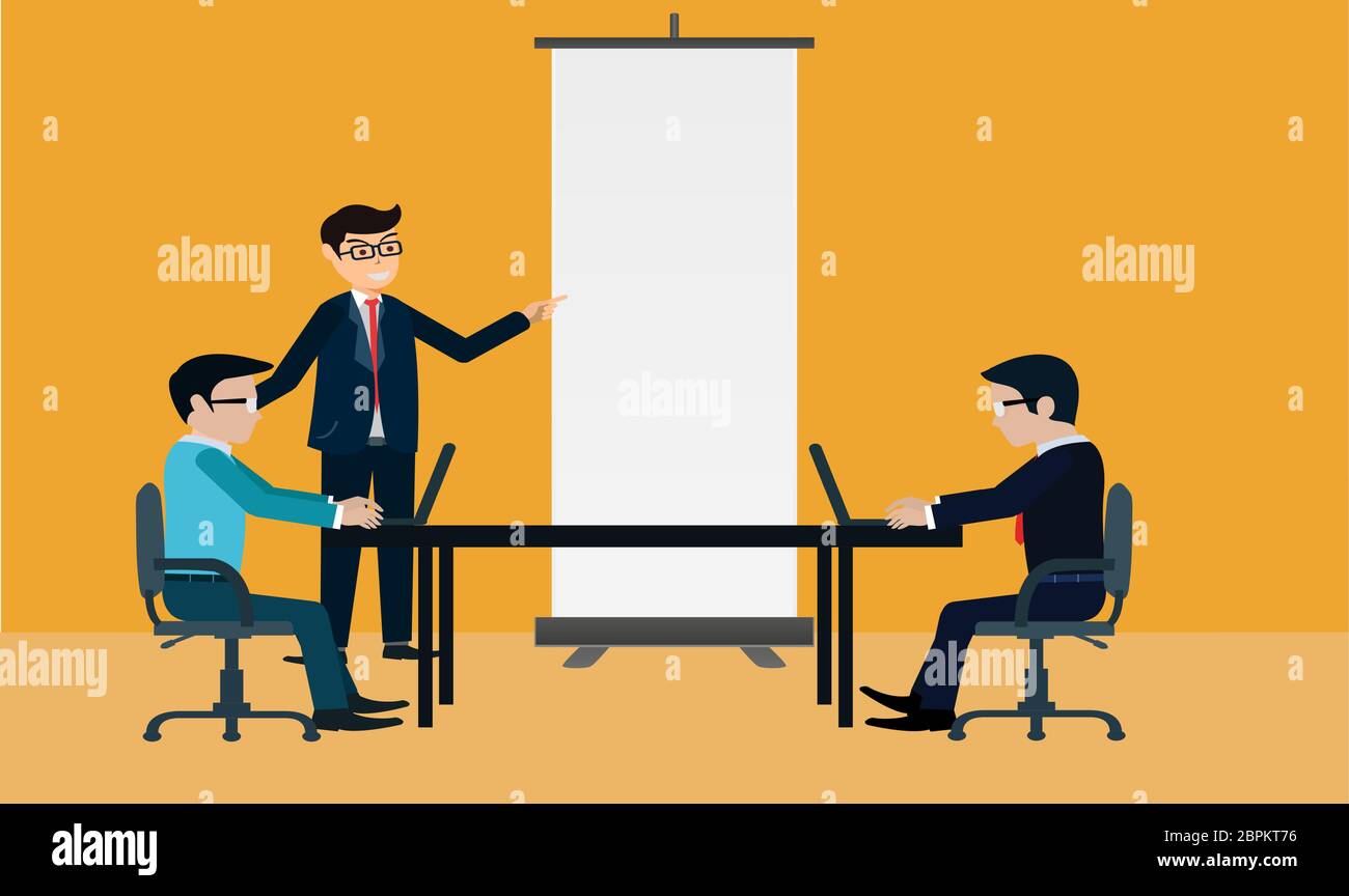 maquette d'un stand de charge vide en réunion d'affaires Illustration de Vecteur