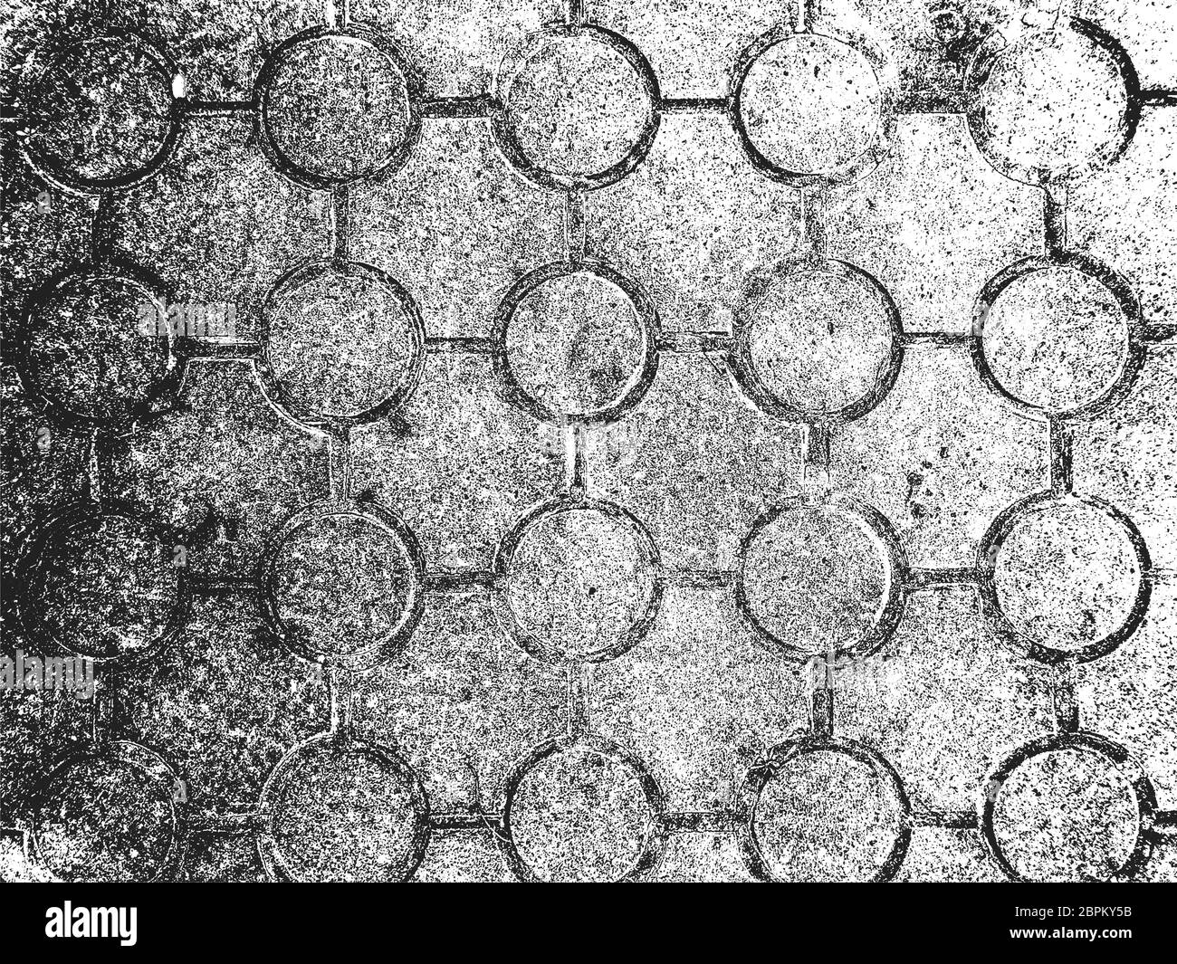 Texture de superposition en relief vieilli des tuiles de sol. Fond grunge. Illustration vectorielle demi-teinte abstraite. Illustration de Vecteur