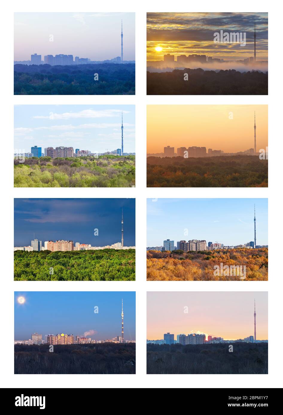 Collage à partir de l'un paysage en différentes saisons Banque D'Images
