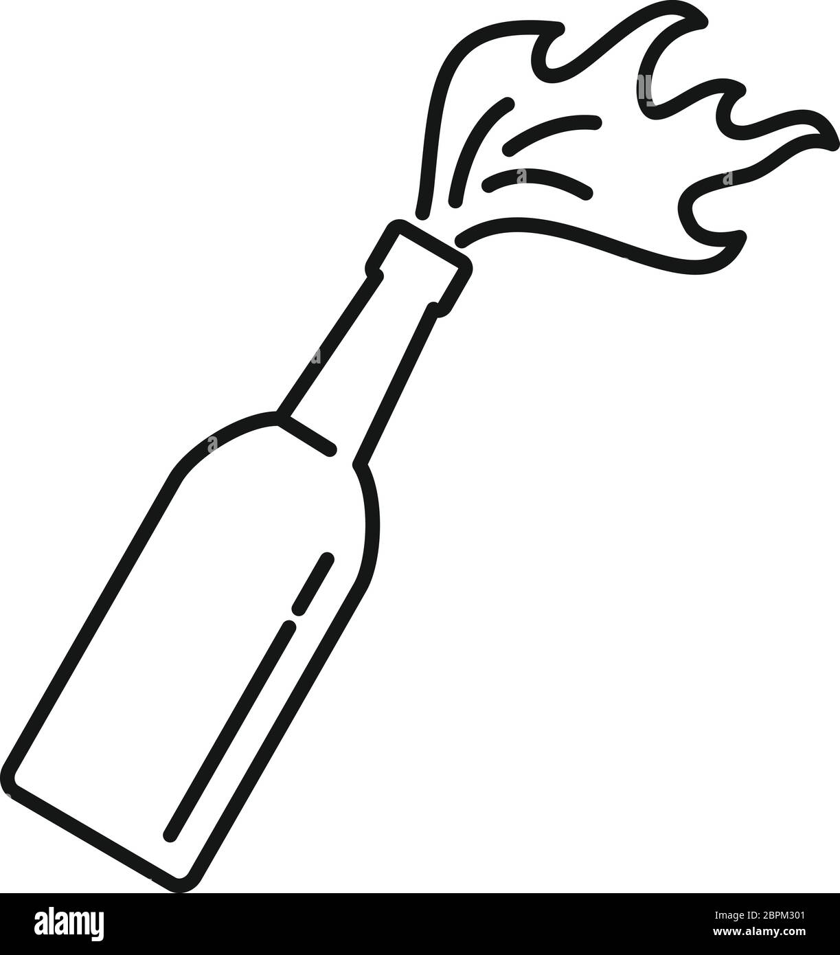 Icône cocktail Molotov. Outline molotov cocktail vector icône pour la conception de sites Web isolé sur fond blanc Illustration de Vecteur