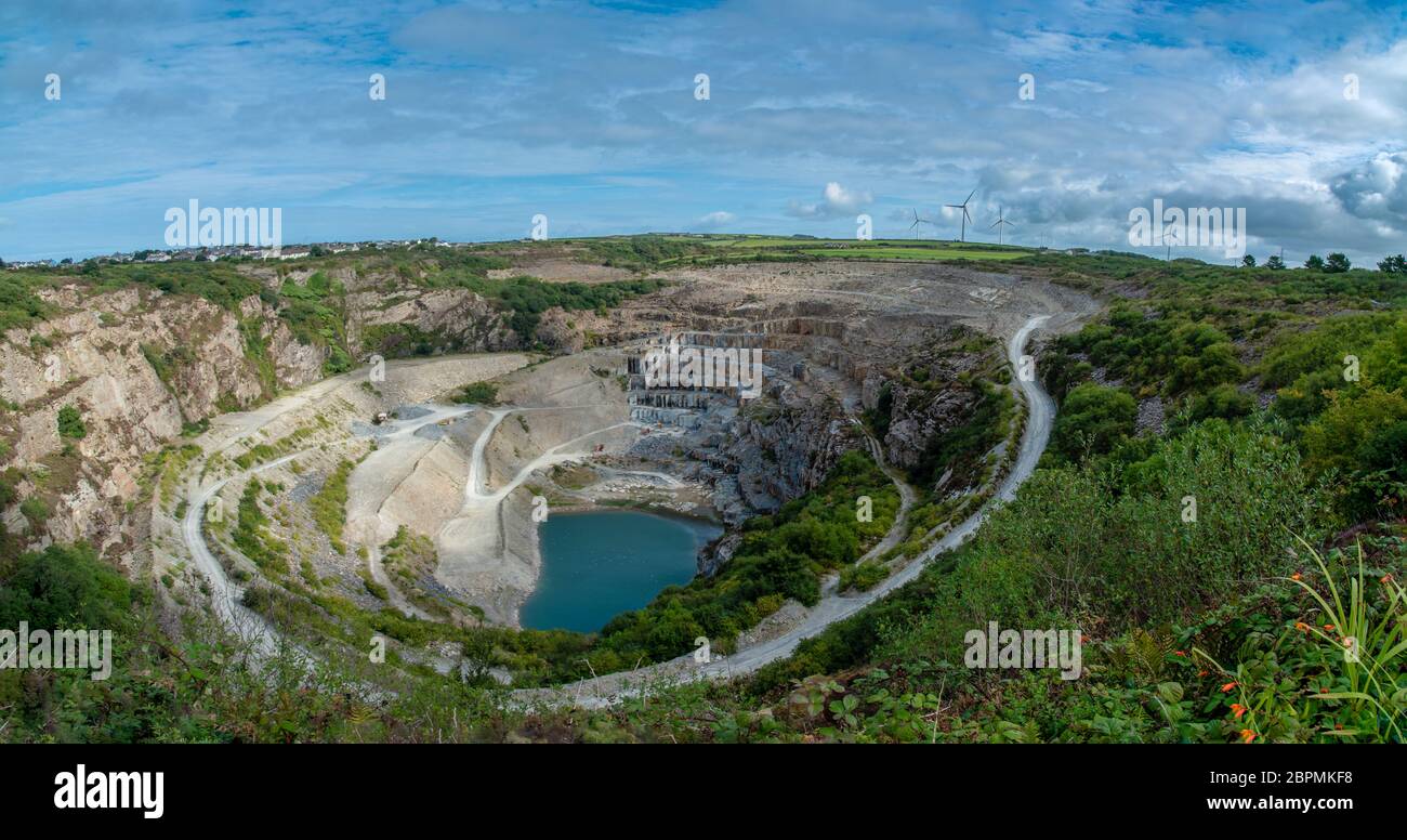 La carrière d'ardoise de Delabole, dans le nord de Cornwall, est la plus ancienne carrière d'ardoise en activité d'Angleterre et l'un des sites du patrimoine industriel les plus importants de B Banque D'Images