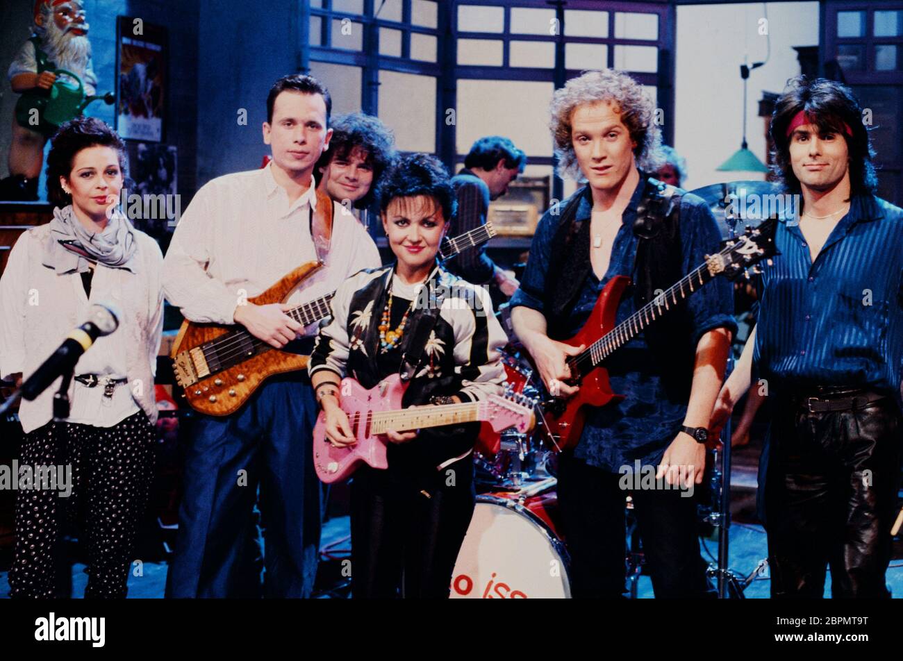 TV-Show SO isses - 80er Jahre - Ina dissuasif (Mitte) mit Band // TV-Show SO isses // 80er Jahre Banque D'Images