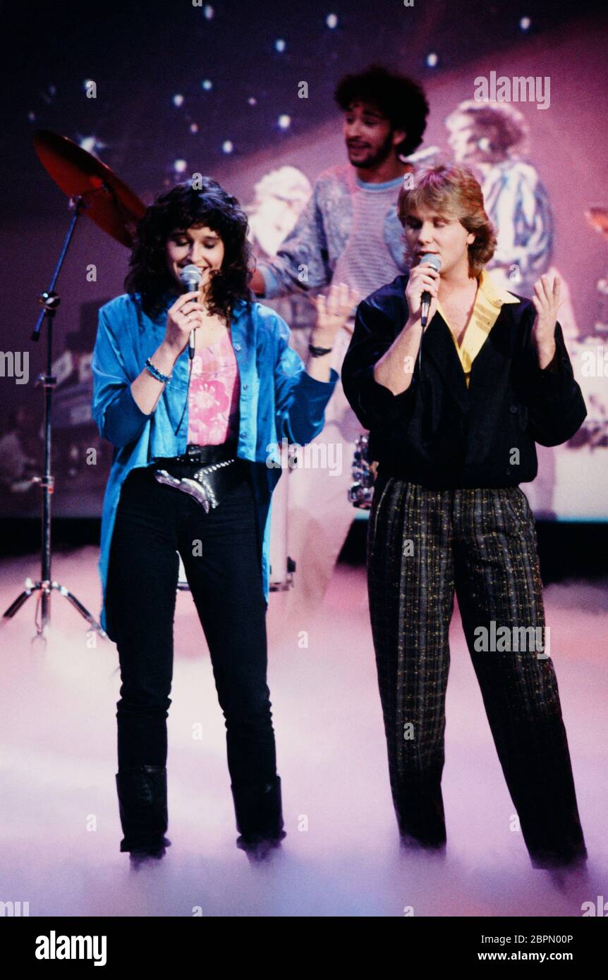 Die ZDF-Hitparade - 80er Jahre - Ein Auftritt während der ZDF-Hitparade in den 80er Jahren. Banque D'Images