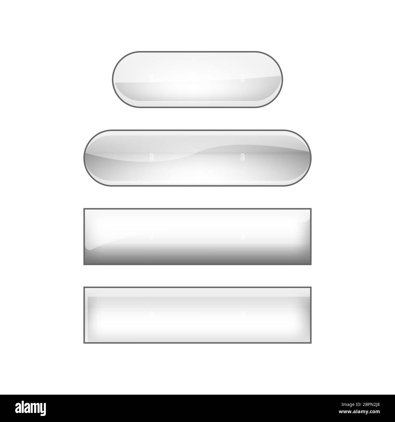 jeu de boutons de toile brillants - argent Banque D'Images