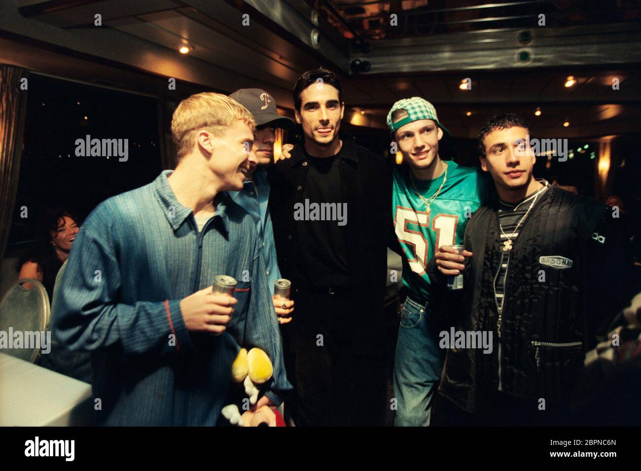 Backstreet Boys / popkomm 1996 - Die US-amerikanische Boygroup 'Backstreet Boyss' Howie Dorough, Alexander James McLean, Nick carter, Brian Littrell, Kevin Richardson Banque D'Images