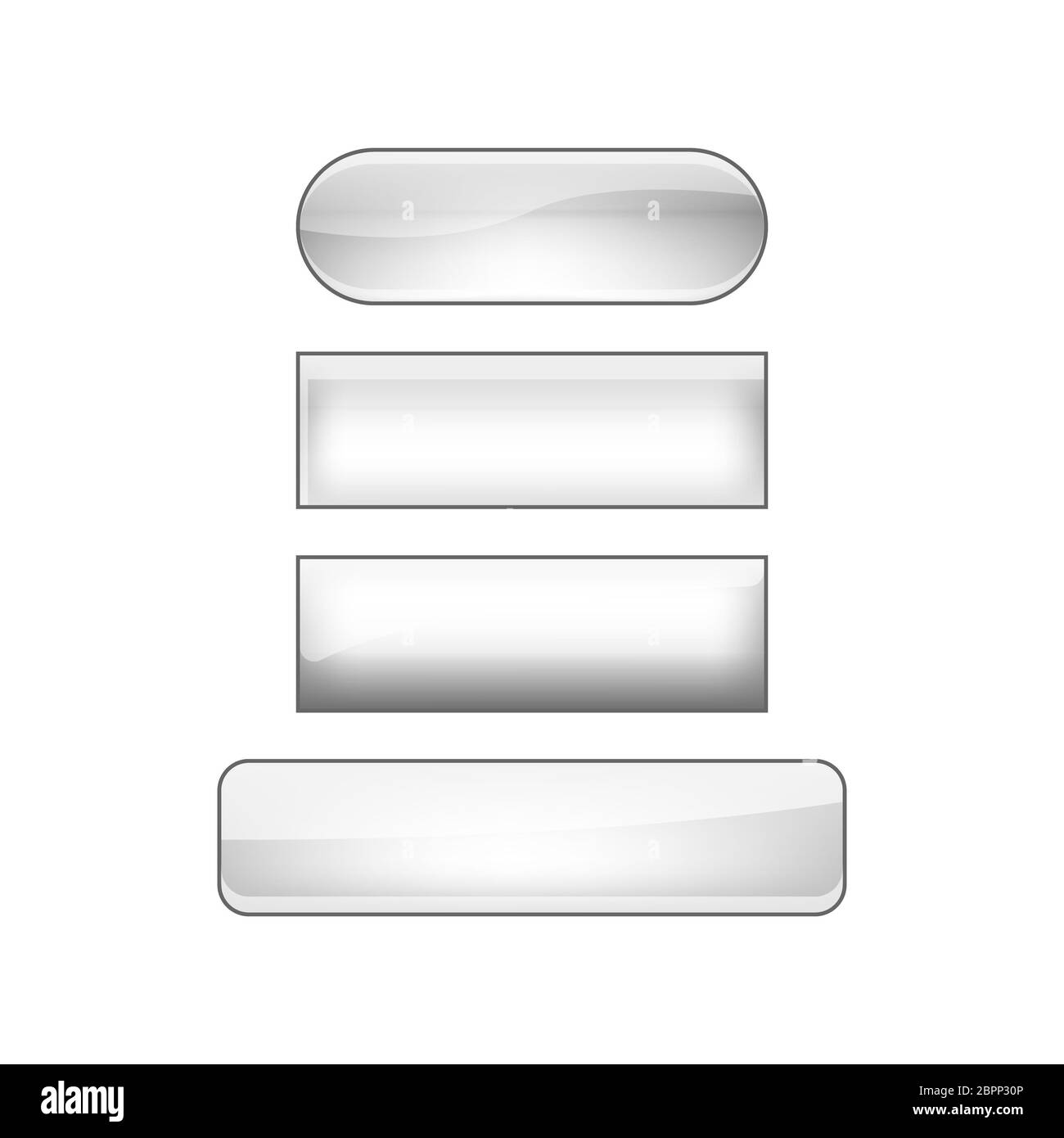 jeu de boutons de toile brillants - argent Banque D'Images