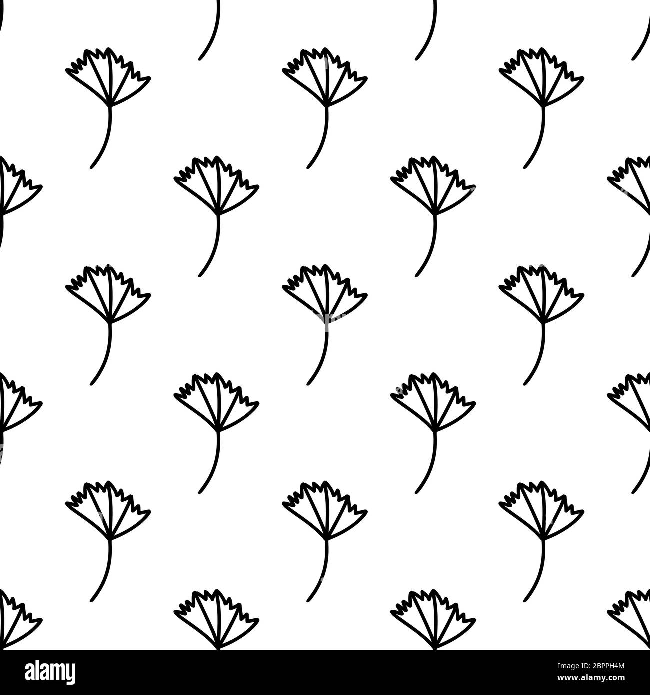 Motif sans couture en feuilles de ginkgo biloba. Isolé sur fond blanc. Illustration de stock vectoriel. Illustration de Vecteur