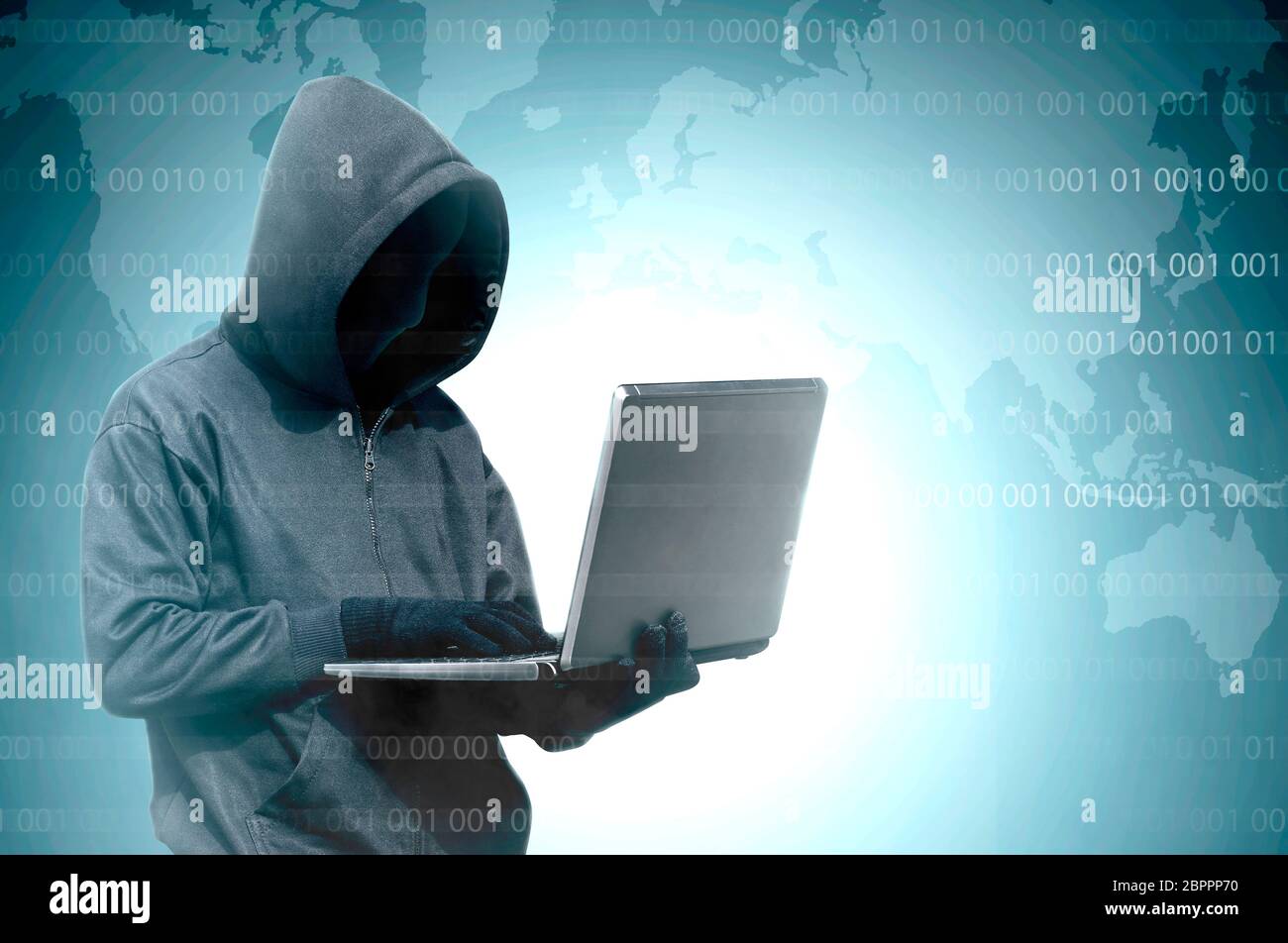 Anonymous Hacker In Black Hoodie Banque D Image Et Photos Alamy