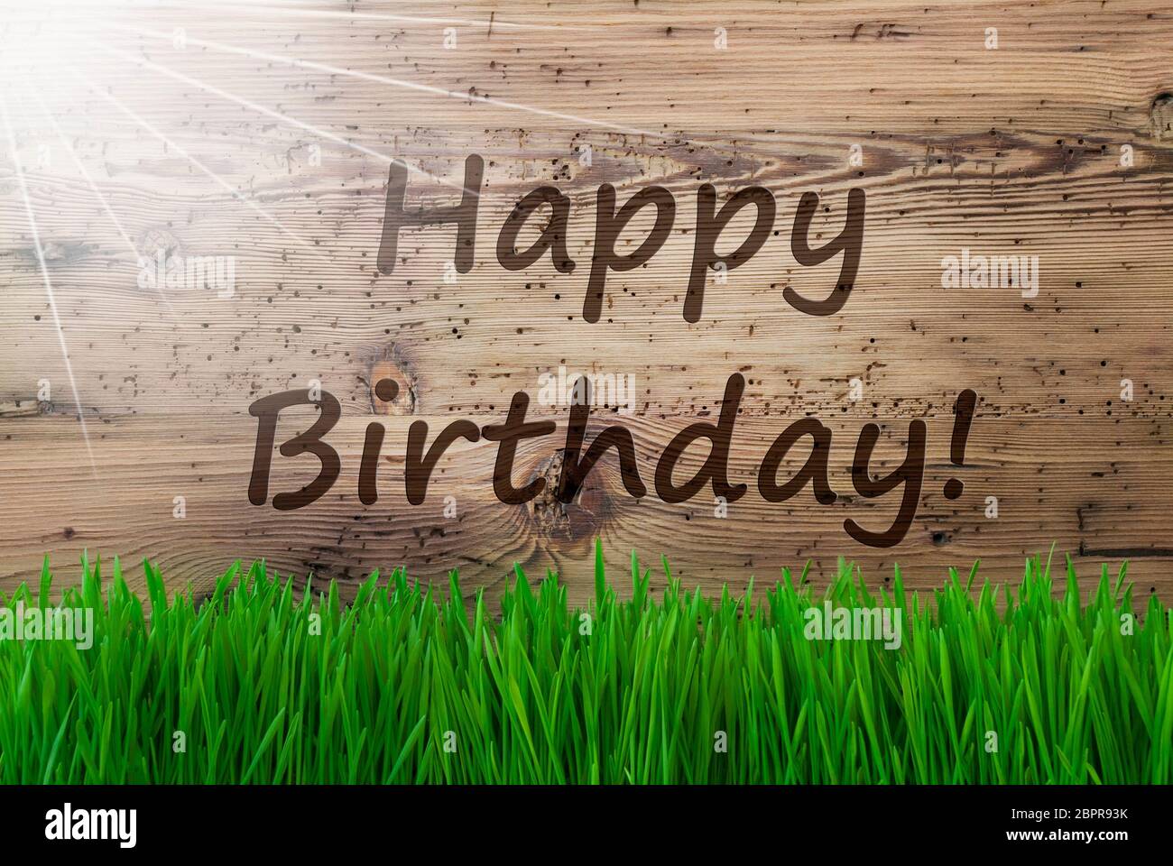 Texte Anglais Joyeux Anniversaire Carte De Voeux D Ete Ensoleille Avec Du Sable Et Des Tongs Shabby Chic Et Vintage Bleu Fond De Bois Photo Stock Alamy