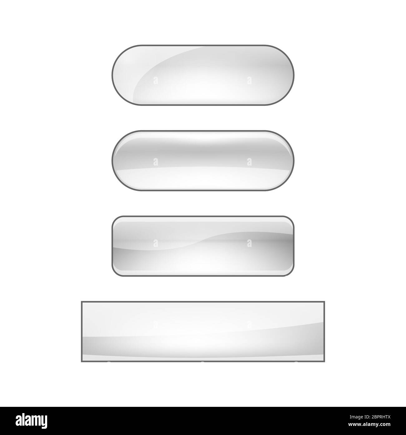 jeu de boutons de toile brillants - argent Banque D'Images