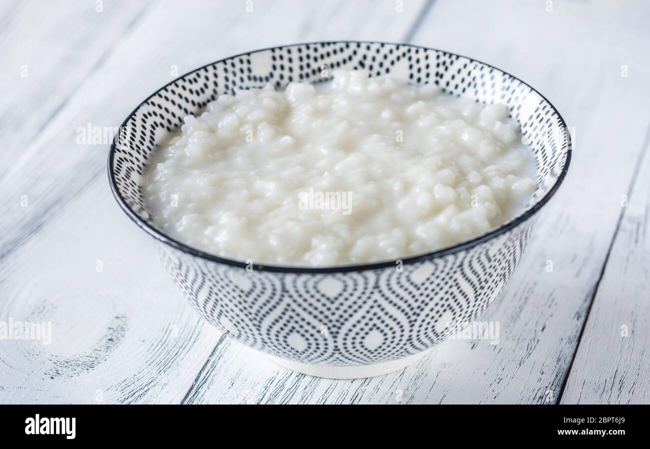 Bol de gruau de riz asiatique congee - Banque D'Images