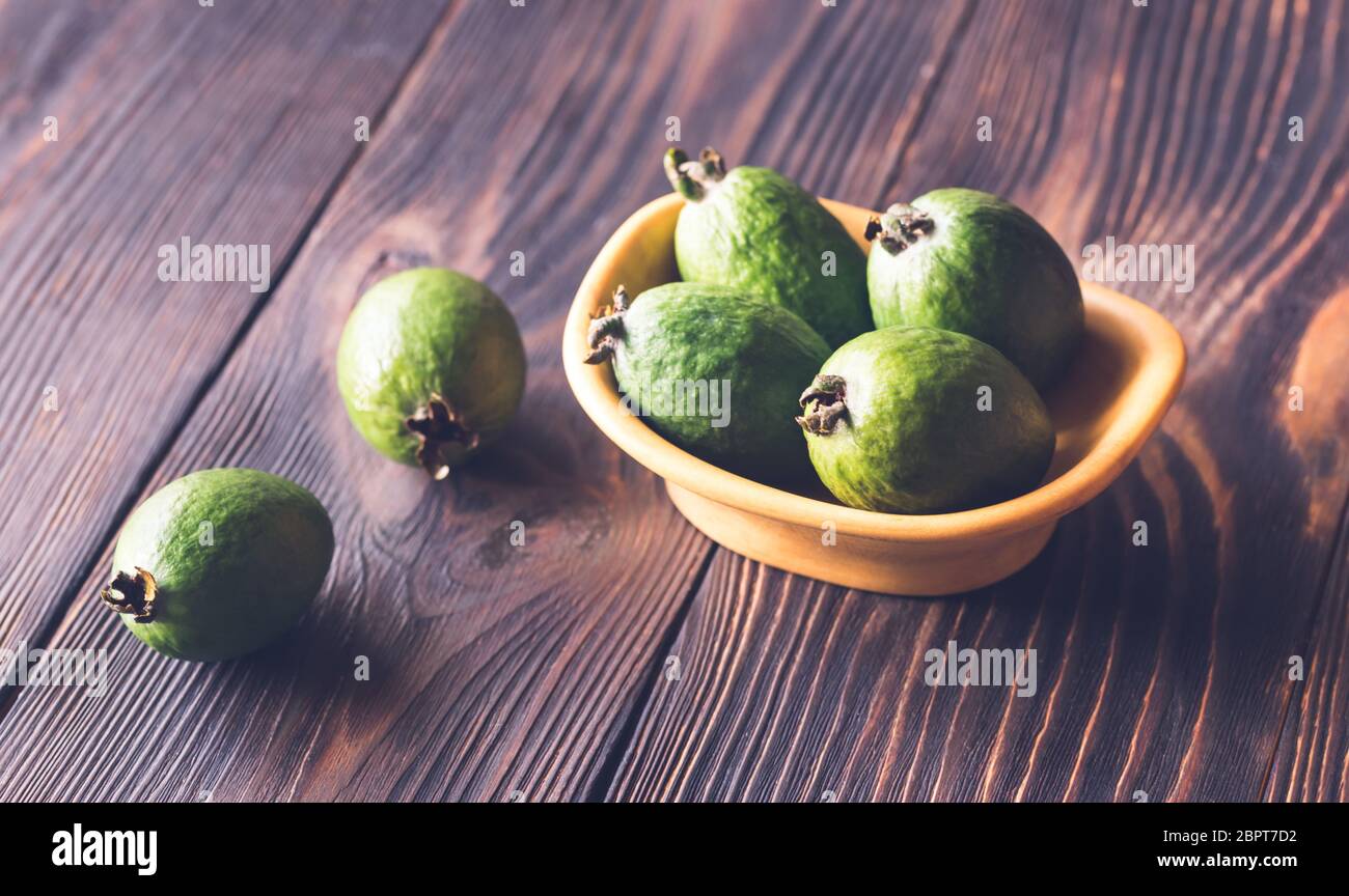 Bol de fruits feijoa Banque D'Images