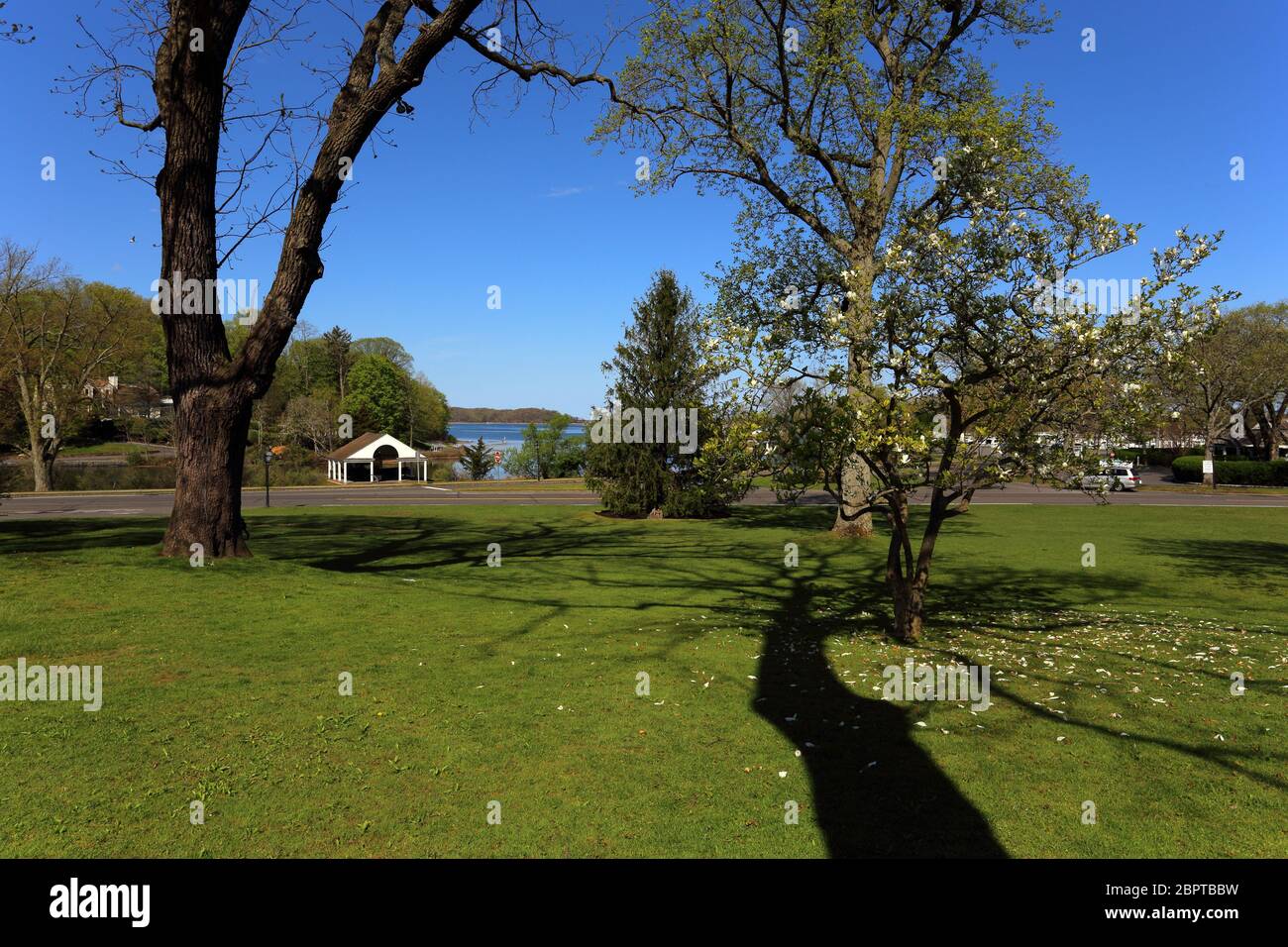 Village vert Stony Brook long Island New York Banque D'Images