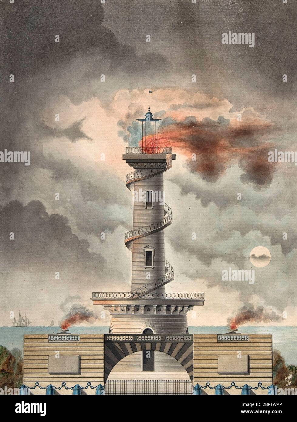 Design pour un phare (Margate?), vers 1815 Banque D'Images