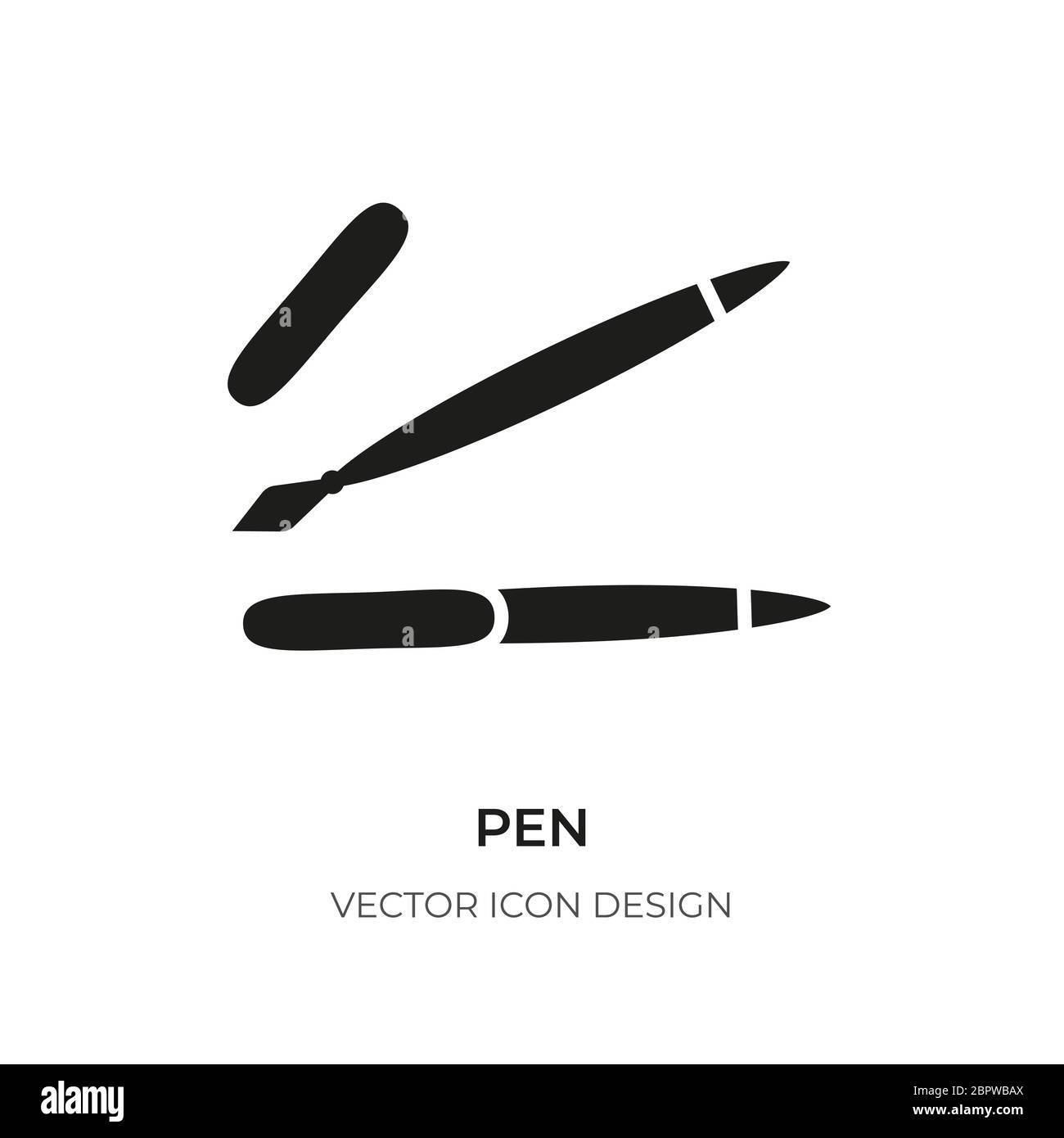 Icône du stylet glyphe. Plume moderne pour outil numérique de signe graphique. Pictogramme silhouette lettre simple symbole. Logo pour signature de conception document papier informations de contact Web de la transaction. Illustration vectorielle isolée Illustration de Vecteur