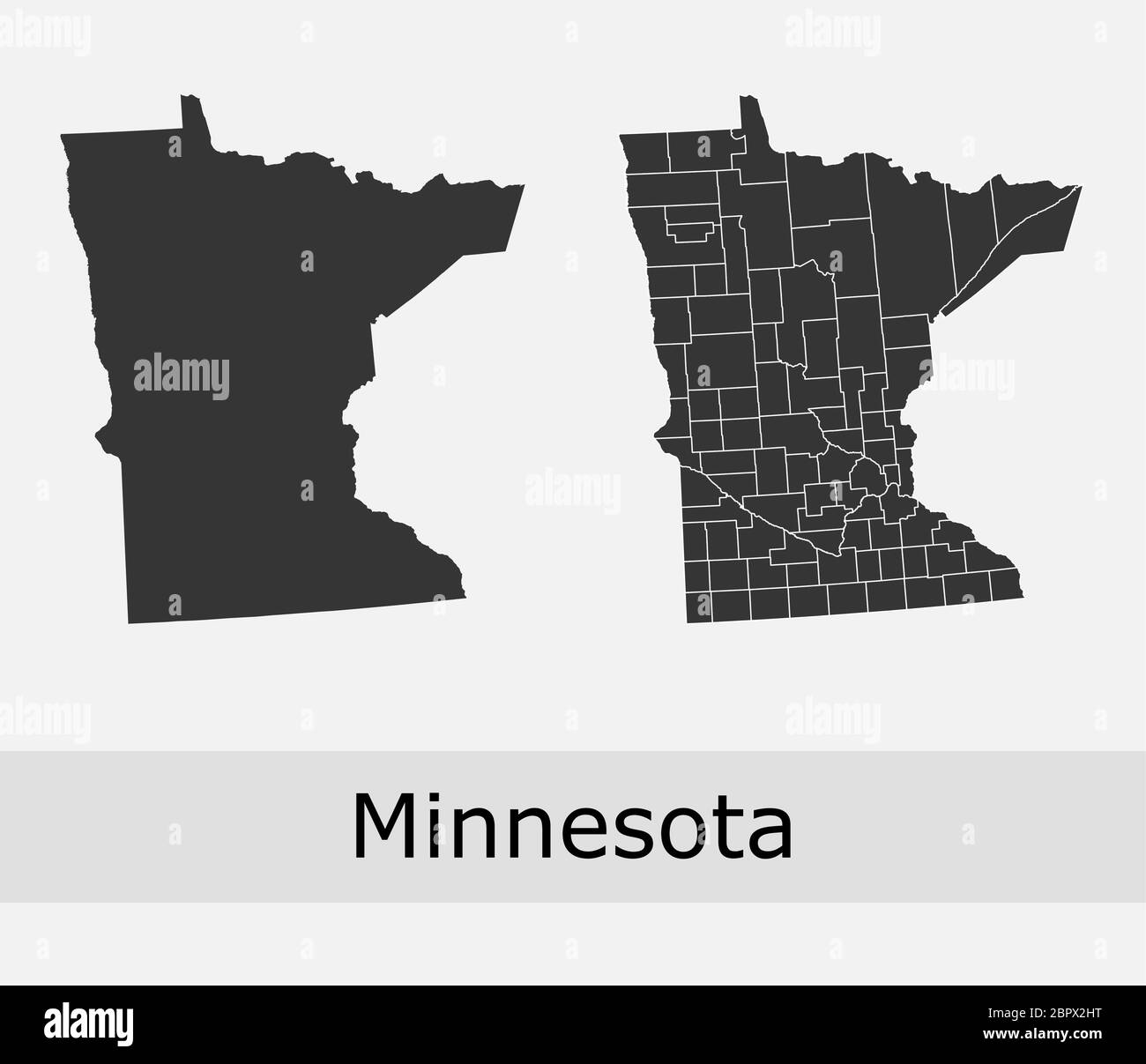 Cartes du Minnesota cartes vectorielles comtés, cantons, régions, municipalités, départements, frontières Illustration de Vecteur