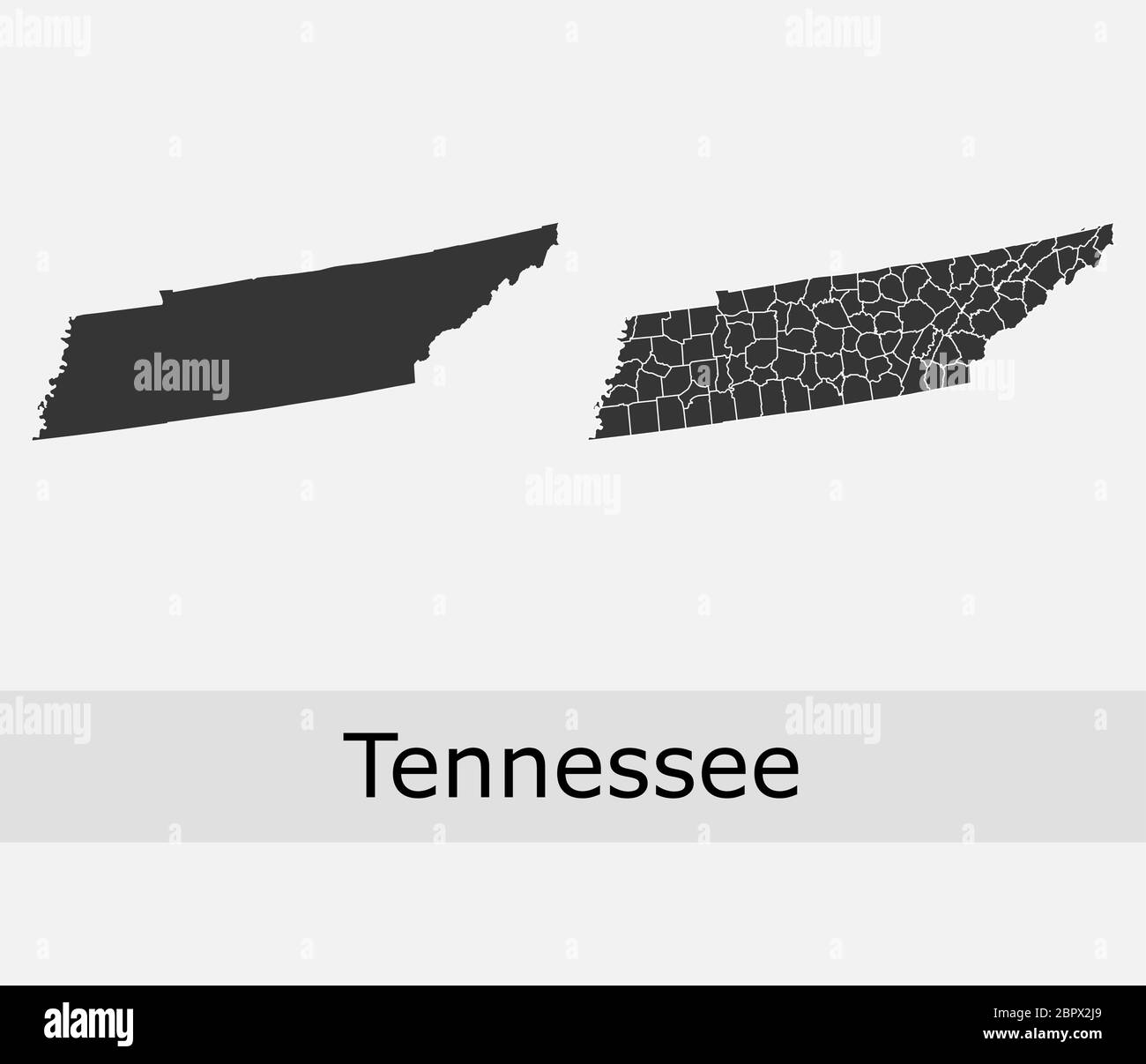 Cartes du Tennessee cartes vectorielles comtés, cantons, régions, municipalités, départements, frontières Illustration de Vecteur
