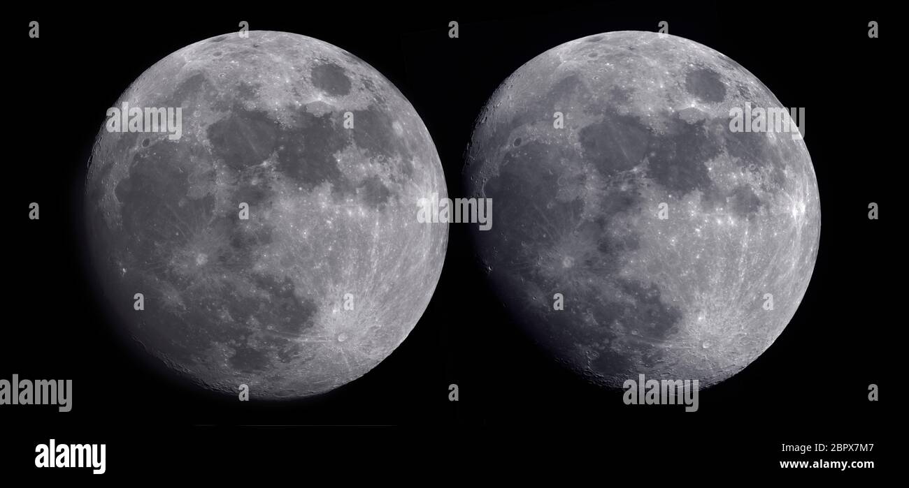 Phases de lune consécutives, présentées côte à côte Banque D'Images
