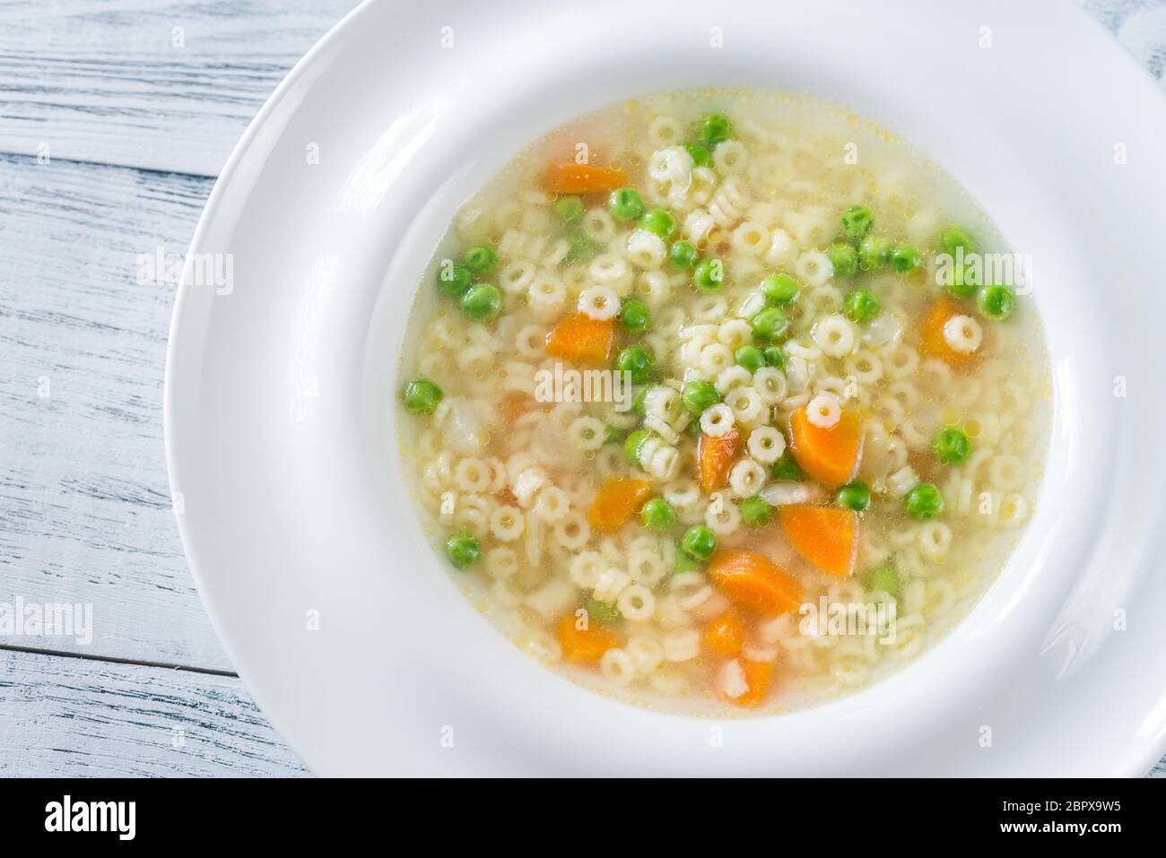 Poulet Soupe pâtes italienne au parmesan Banque D'Images