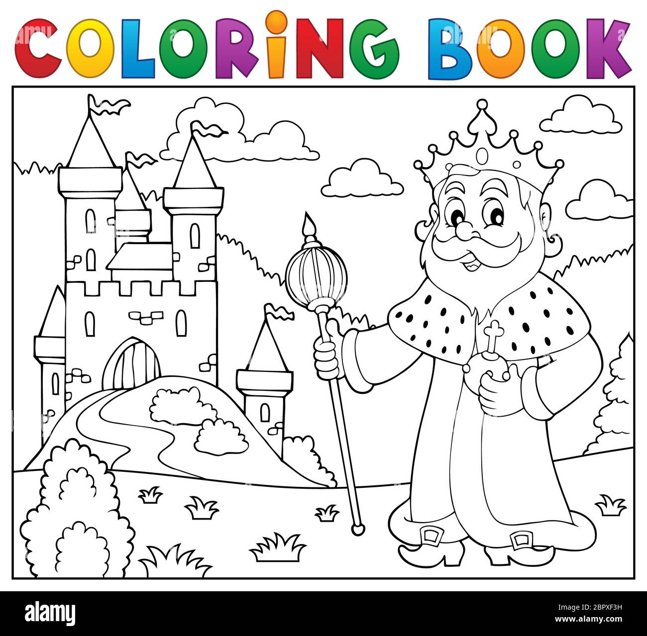 Livre de coloriage thème 2 - illustration d'image. Banque D'Images