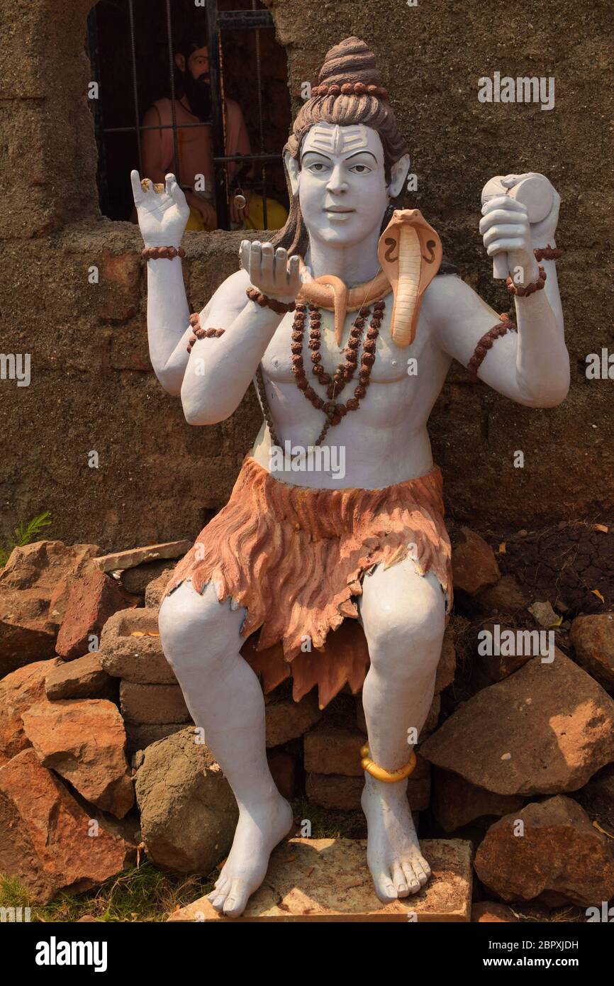 Statue de Lord Shiva, Bhigwan, Maharashtra, Inde Banque D'Images