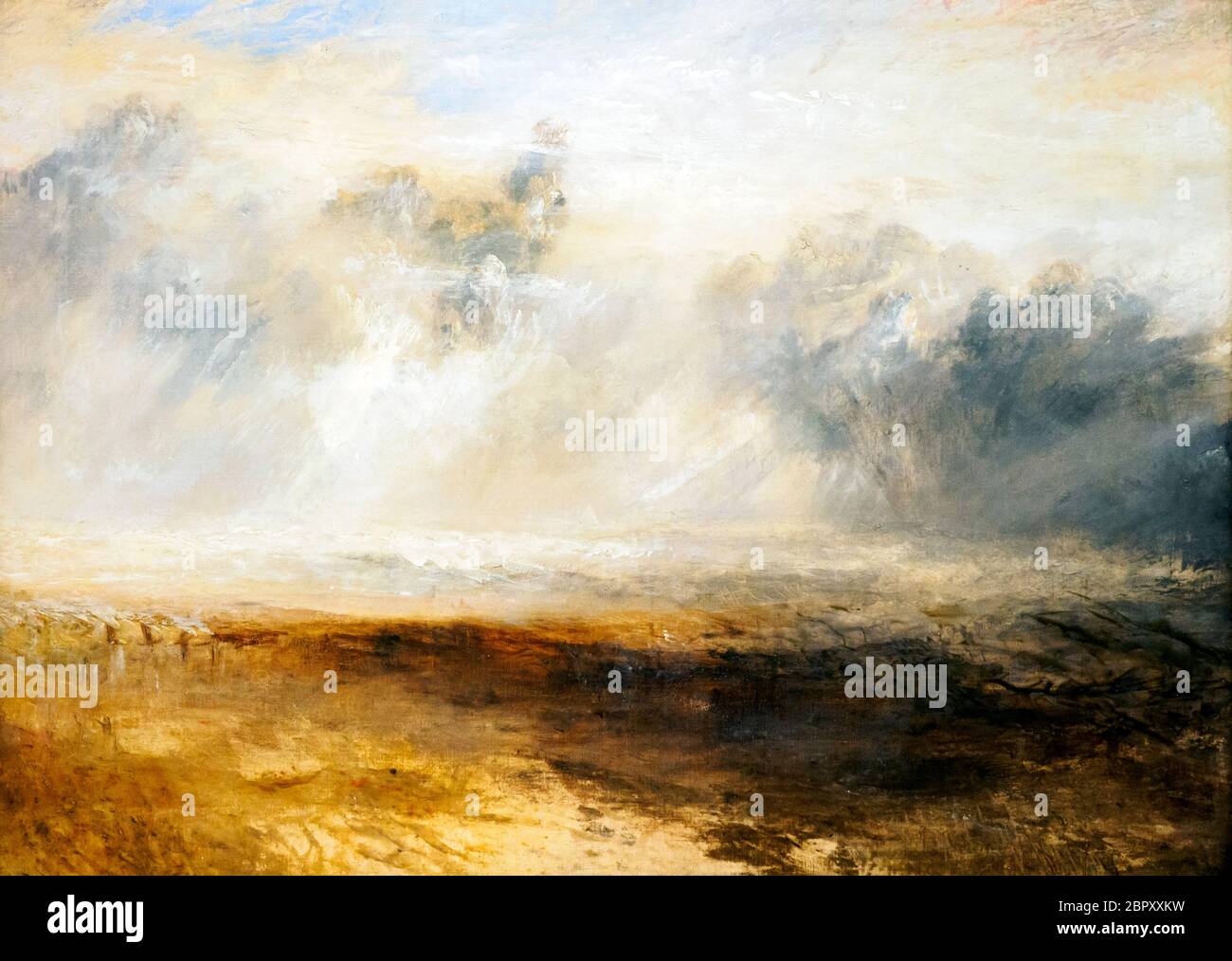 JMW Turner 1775-1851 Breakers on a Flat Beach c.1835-40 huile sur toile Banque D'Images