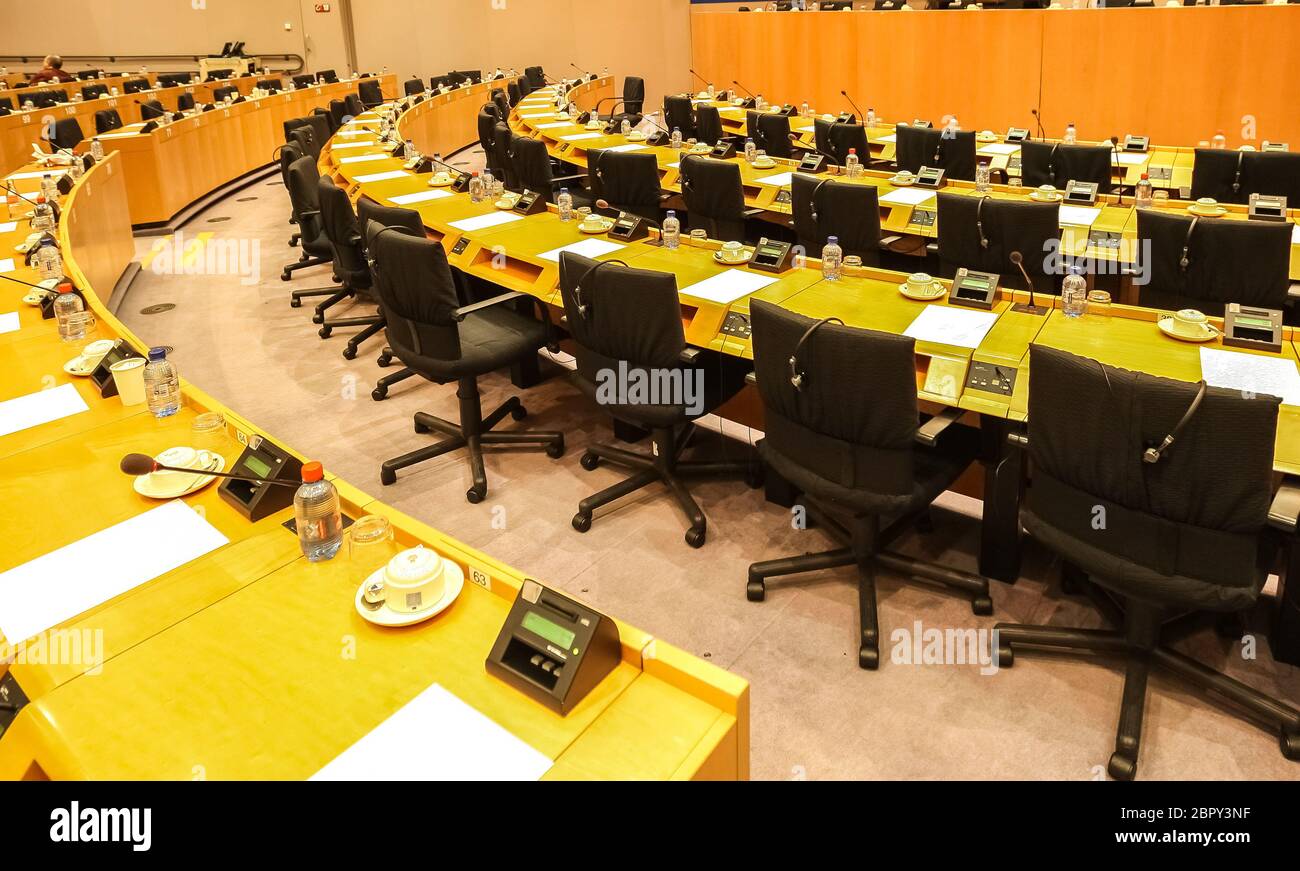 Salle de conférence du Parlement européen, Bruxelles, Belgique - 02 mars 2011 Banque D'Images