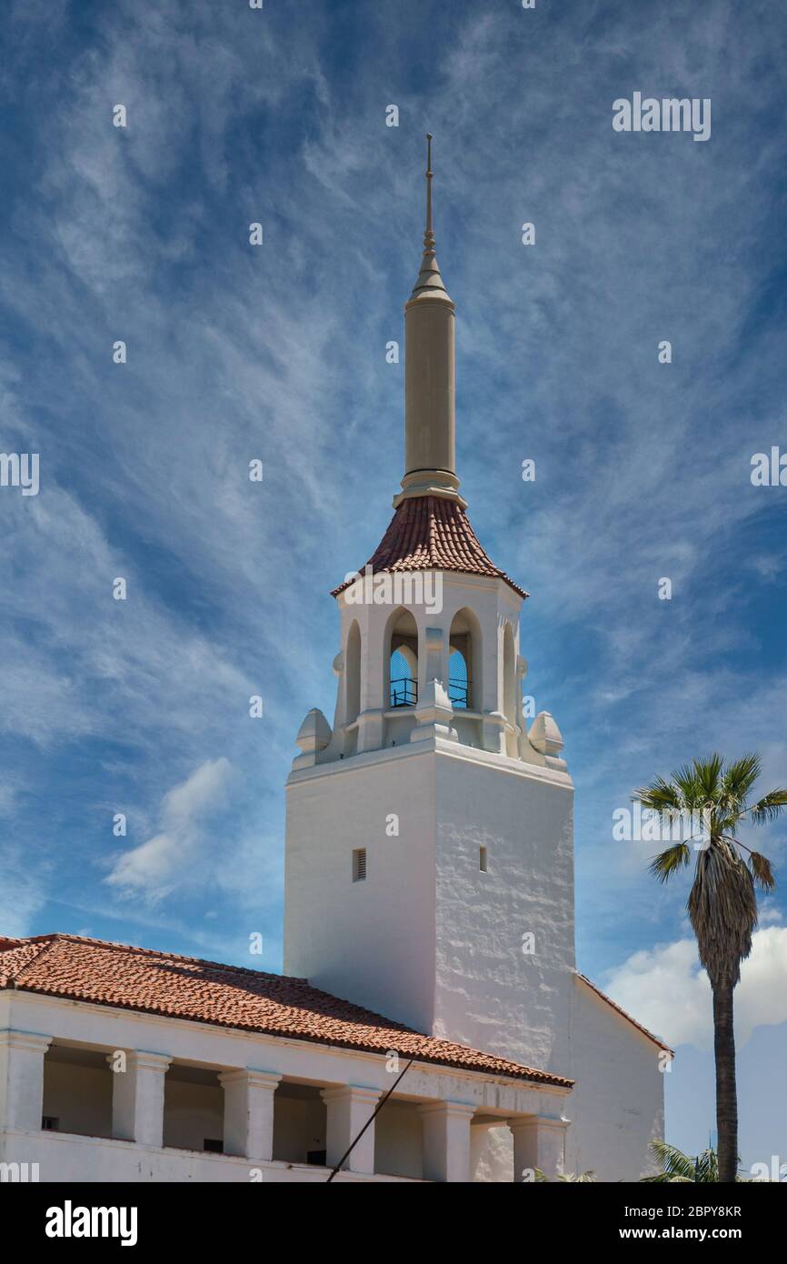 Église Santa Barbara Steeple Banque D'Images