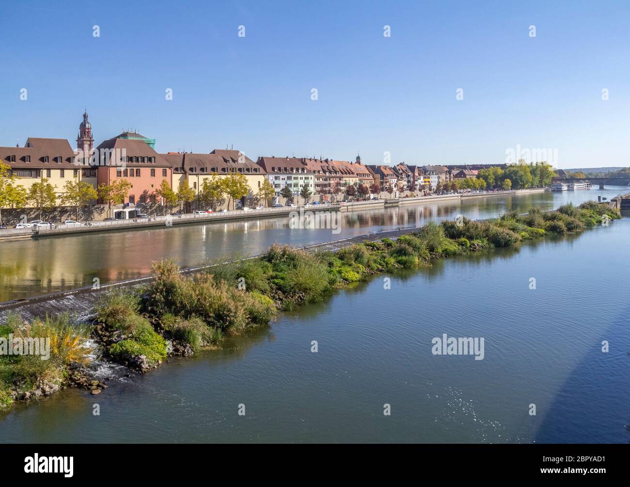 Paysages riverains à Würzburg, une ville de Bavière dans la région de Franconia Banque D'Images