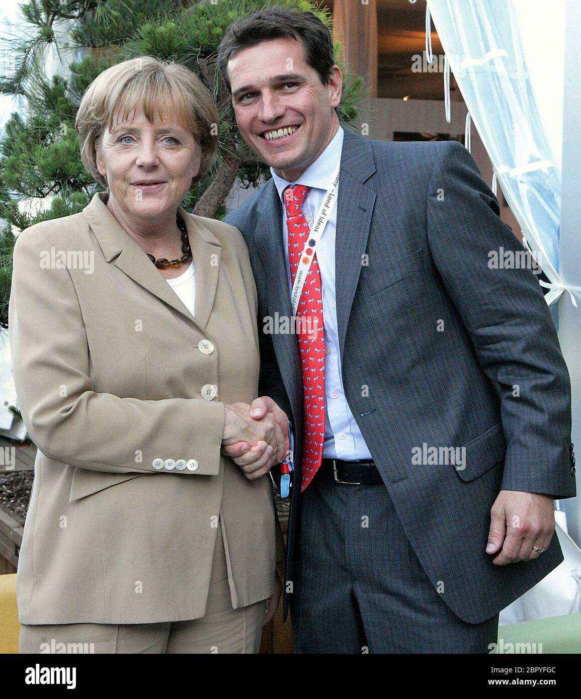 Angela Merkel - Bundeskanzlerin Angela Merkel und der Kölner Unternehmer Michael Mronz. Banque D'Images
