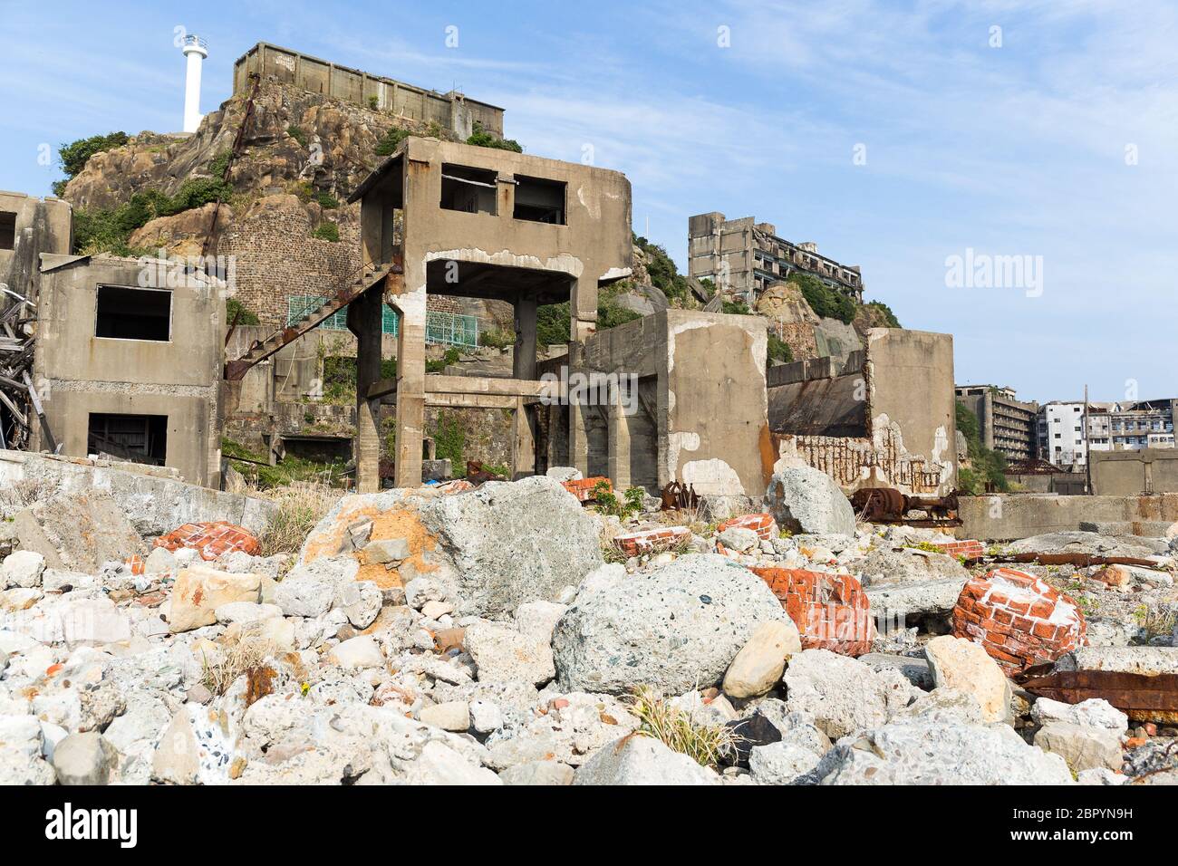 L'île de Gunkanjima au Japon Banque D'Images
