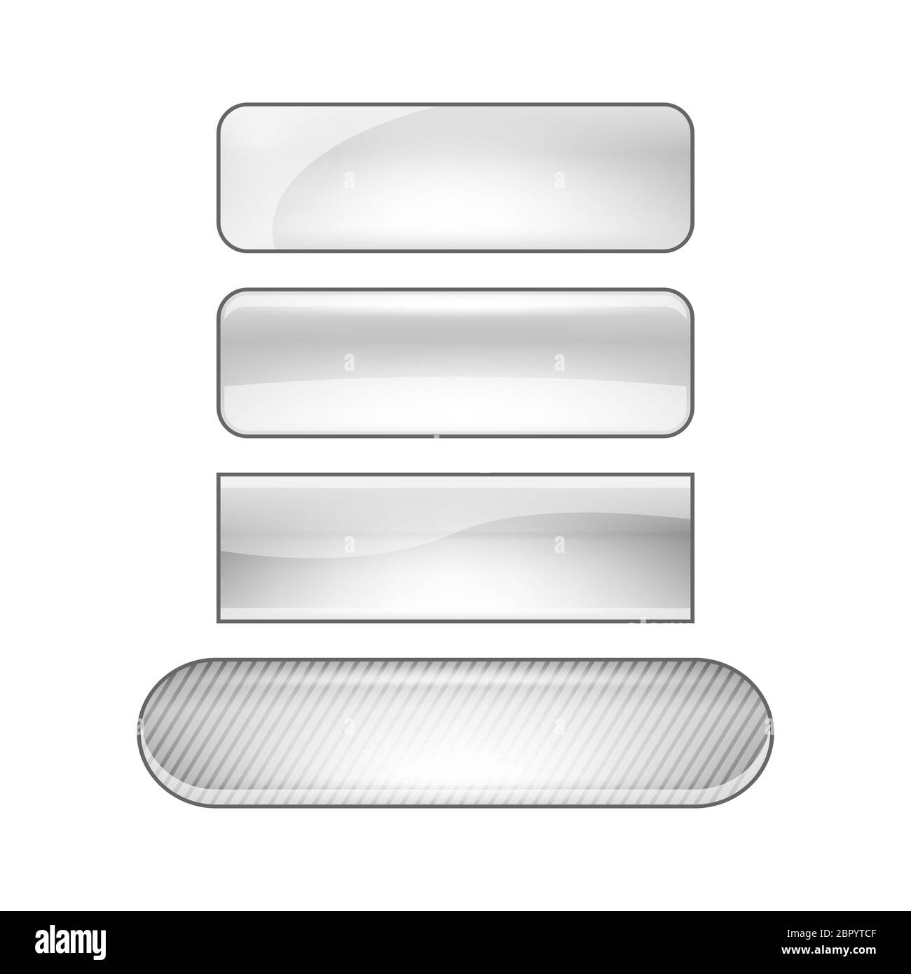 jeu de boutons de toile brillants - argent Banque D'Images