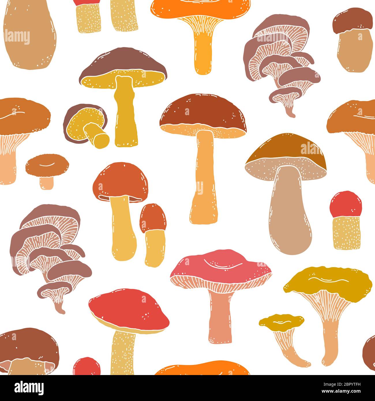motif avec champignons dessinés à la main Illustration de Vecteur