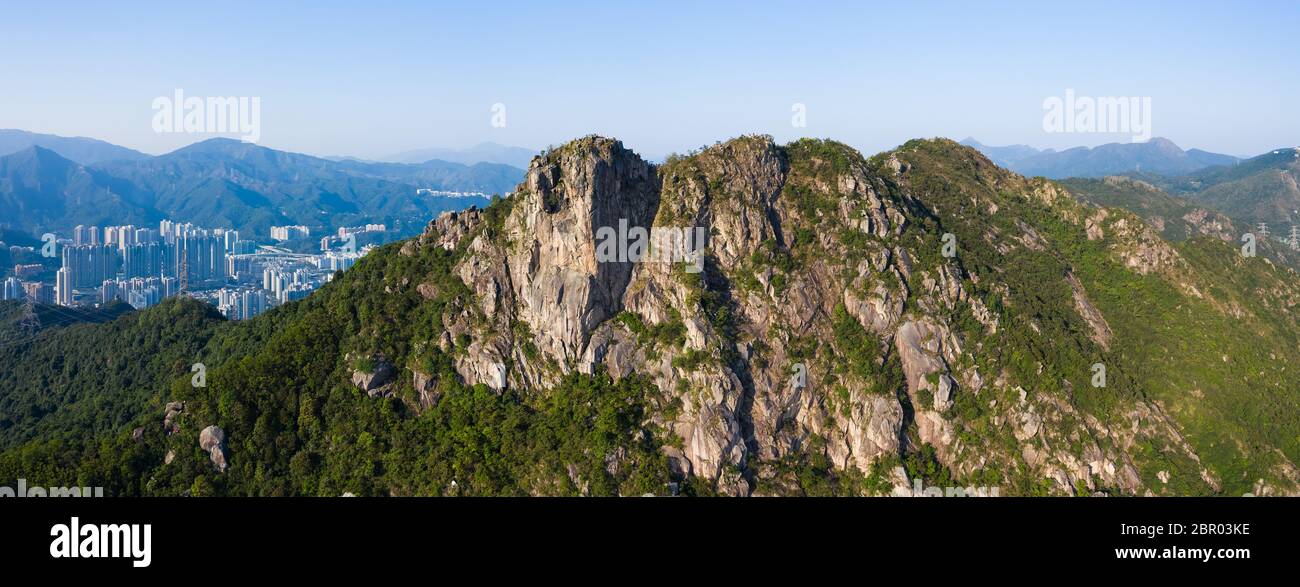 Montagne de roche de Lion, vue panoramique Banque D'Images