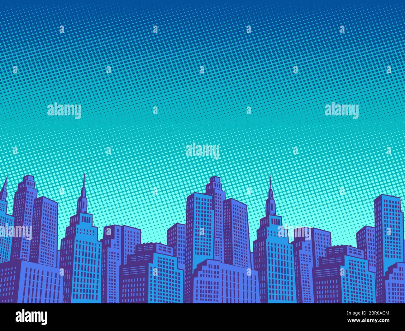 ville moderne de nuit avec gratte-ciel Illustration de Vecteur
