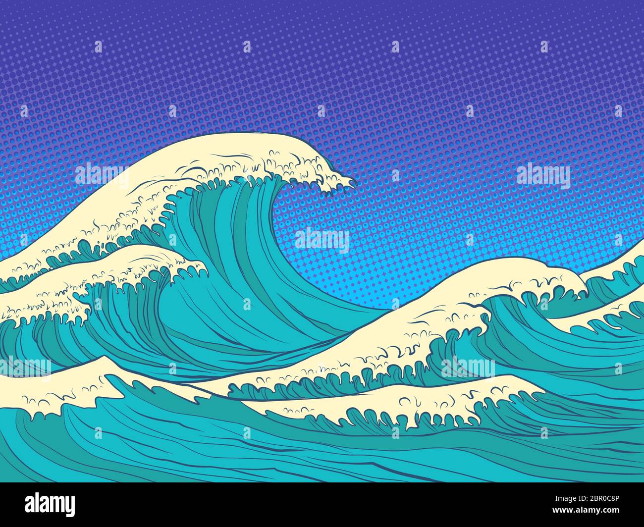 vagues de l'océan Illustration de Vecteur