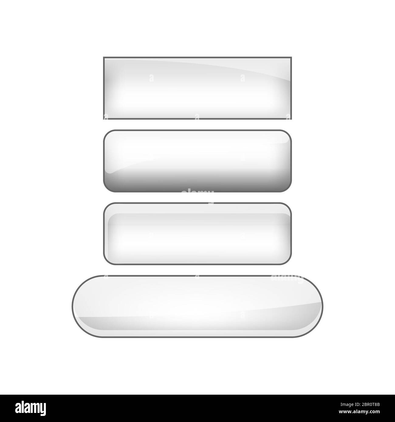 jeu de boutons de toile brillants - argent Banque D'Images