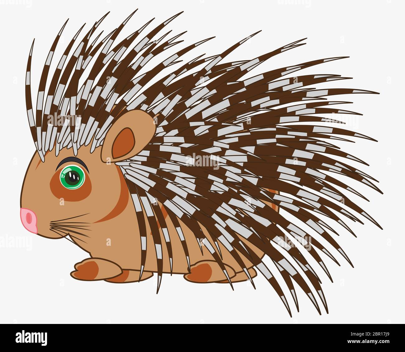 Illustration vectorielle de la caricature de la faune porcupine Banque D'Images