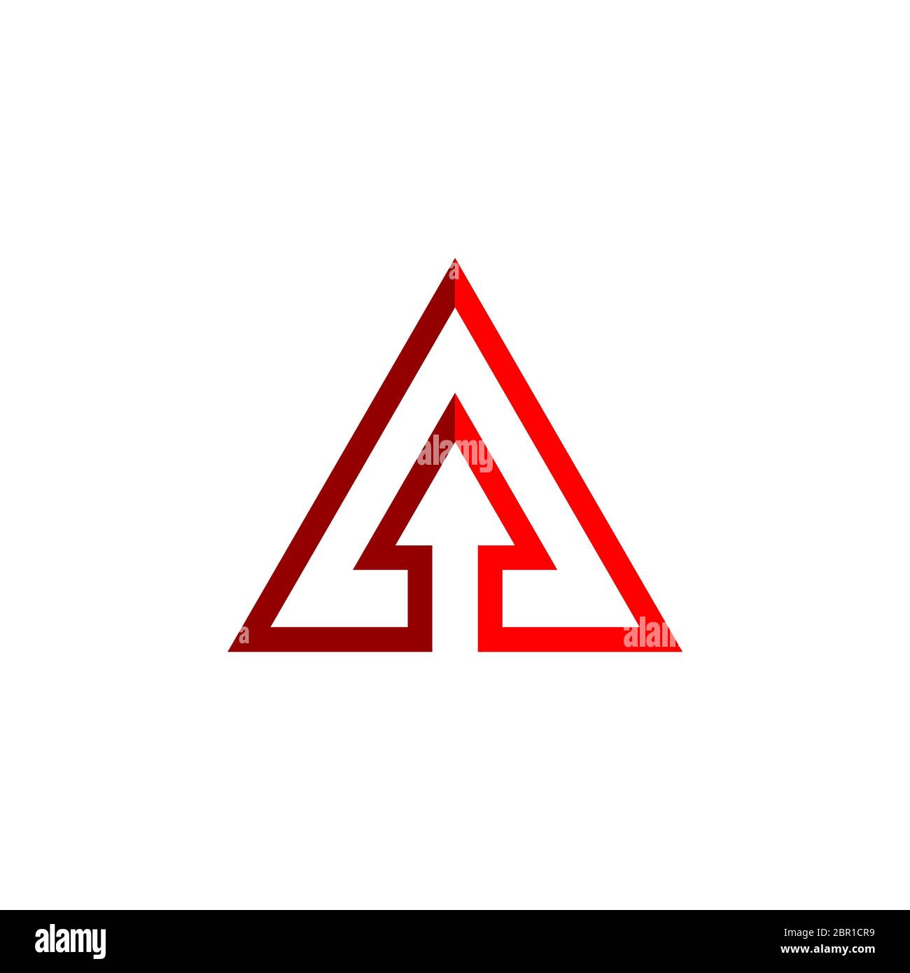 Flèche ligne Triangle rouge logo modèle Illustration Design. Vecteur EPS 10. Banque D'Images