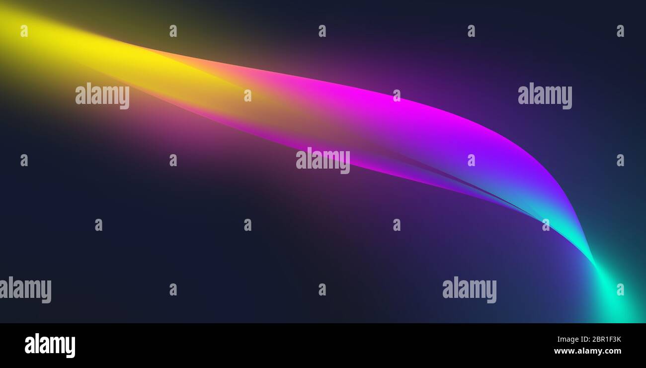 Illustration abstraite d'arrière-plan à faisceau lumineux multicolore avec effet de lueur et espace de copie Banque D'Images