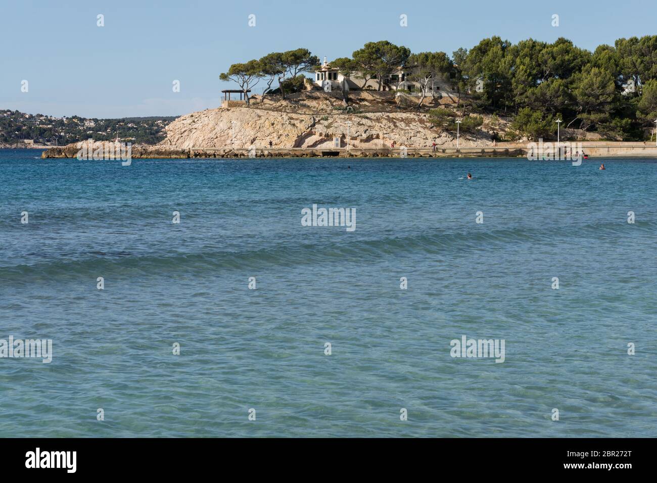 Panorama de la baie de la montagne de Paguera photographié au Costa de la Calma. Banque D'Images