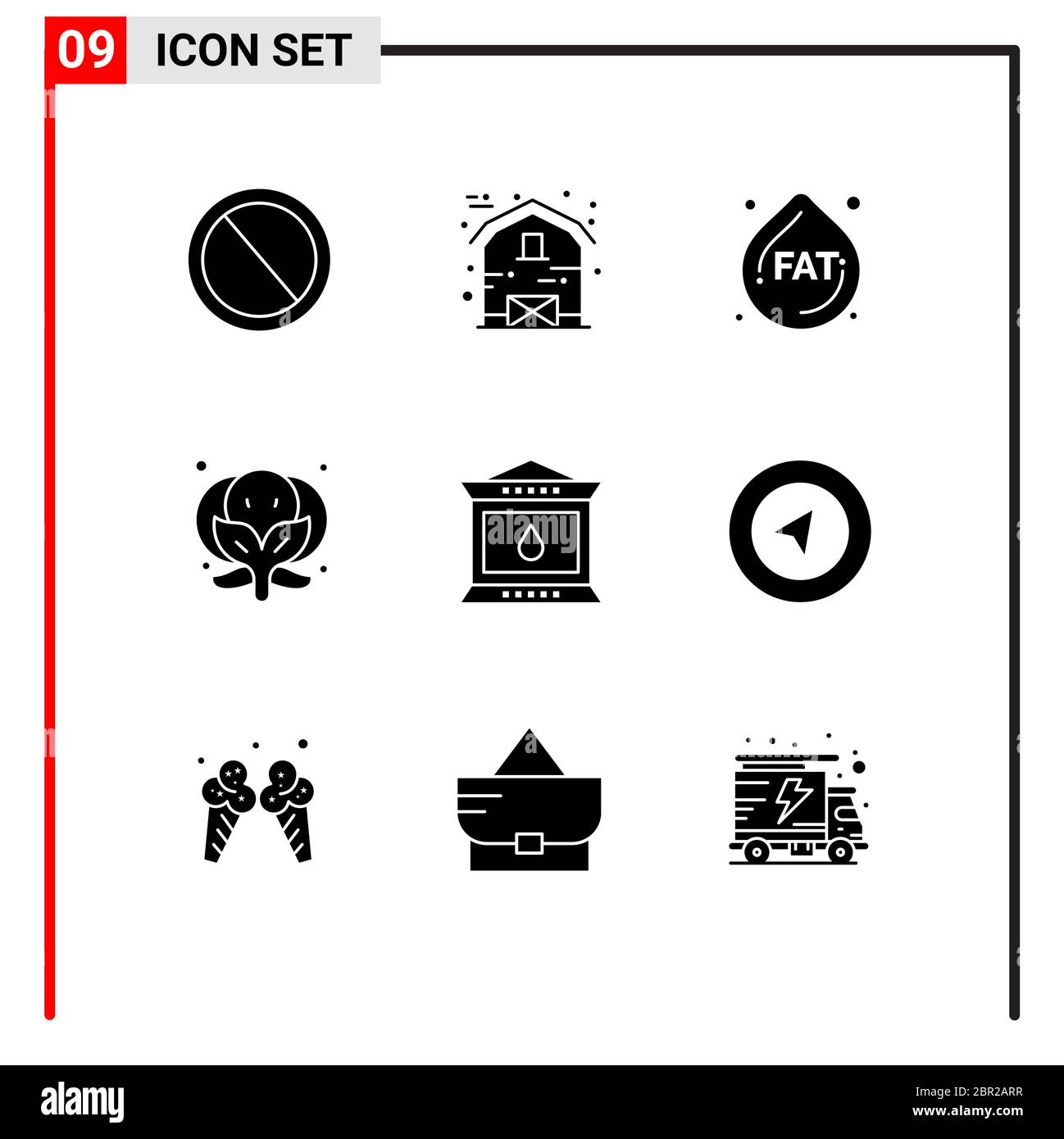 9 icônes créatives signes et symboles modernes de lanterne, feu, action de grâce, légumes, brocoli éléments de conception vectorielle modifiables Illustration de Vecteur