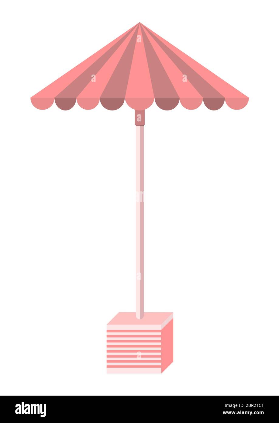 Parapluie de rue pour le jardin et la terrasse isolée sur fond blanc. Illustration de dessin animé vectoriel plat. Affiche des meubles simples. Illustration de Vecteur