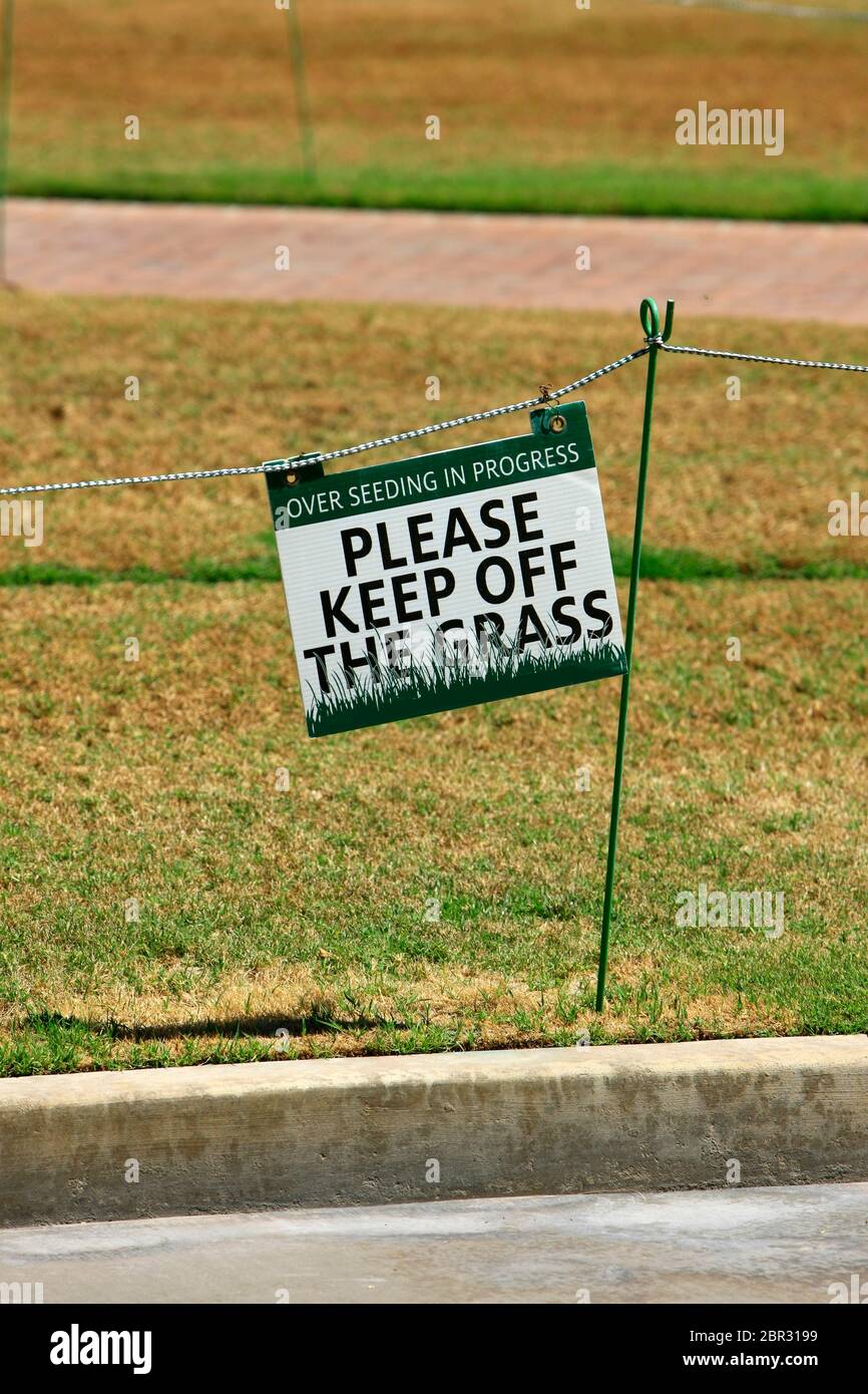 'Ne pas marcher sur l'herbe' sign Banque D'Images