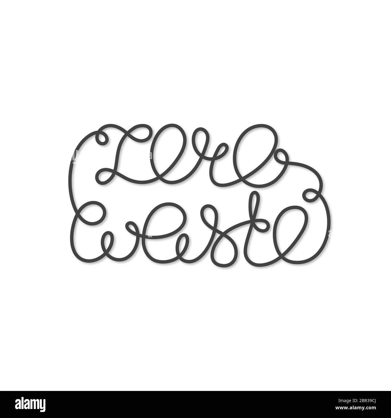 Aucun gaspillage. Lettrage. Les lettres sont constituées d'une ligne fermée. Calligraphie. Typographie. Il peut être utilisé pour le titre, l'emballage, la couverture, l'impression sur les vêtements. Ven Banque D'Images