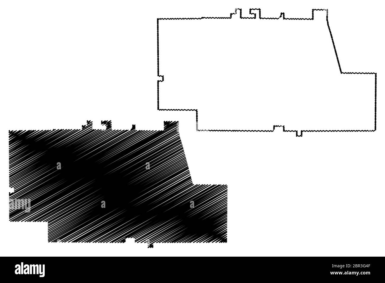 Pickens County, Géorgie (comté des États-Unis, États-Unis d'Amérique, États-Unis, États-Unis) illustration vectorielle de carte, esquisse de griffonnage carte de Pickens Illustration de Vecteur