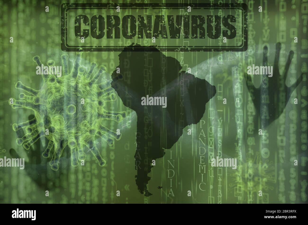 Pandémie du coronavirus en Amérique du Sud. Peur de l'épidémie de Covid-19 en Amérique du Sud Banque D'Images