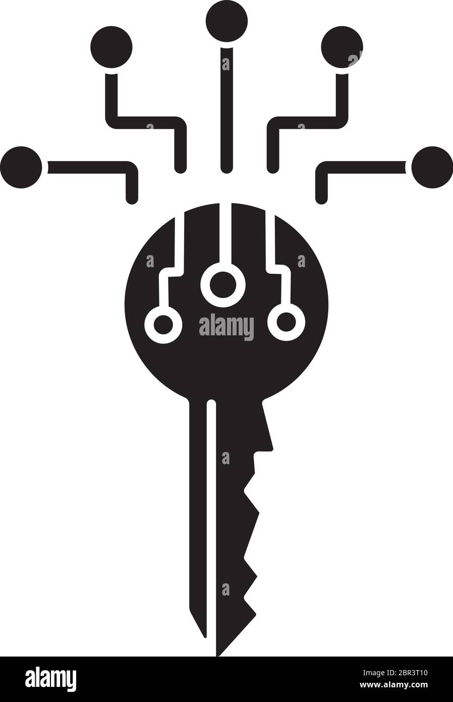 Icône de glyphe noire de la clé numérique Illustration de Vecteur