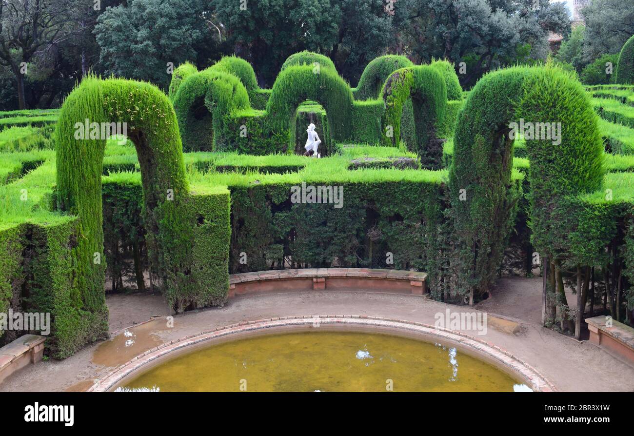 Horta Labyrinth Park à Barcelone Espagne Banque D'Images