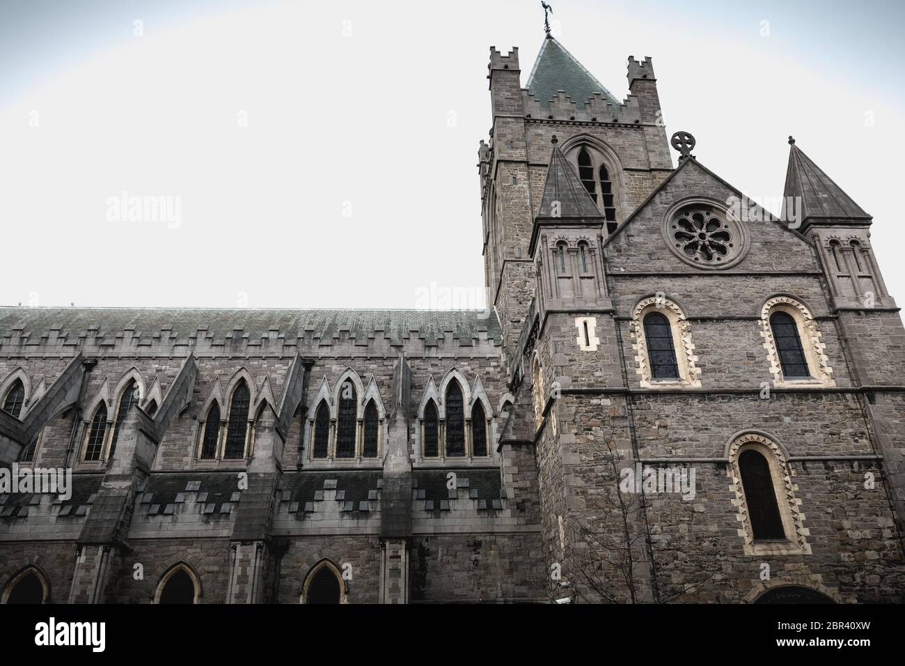 Détail architectural de la cathédrale Christ Church ou la cathédrale de la Sainte Trinité dans la ville historique de centre-ville de Dublin, Irlande Banque D'Images